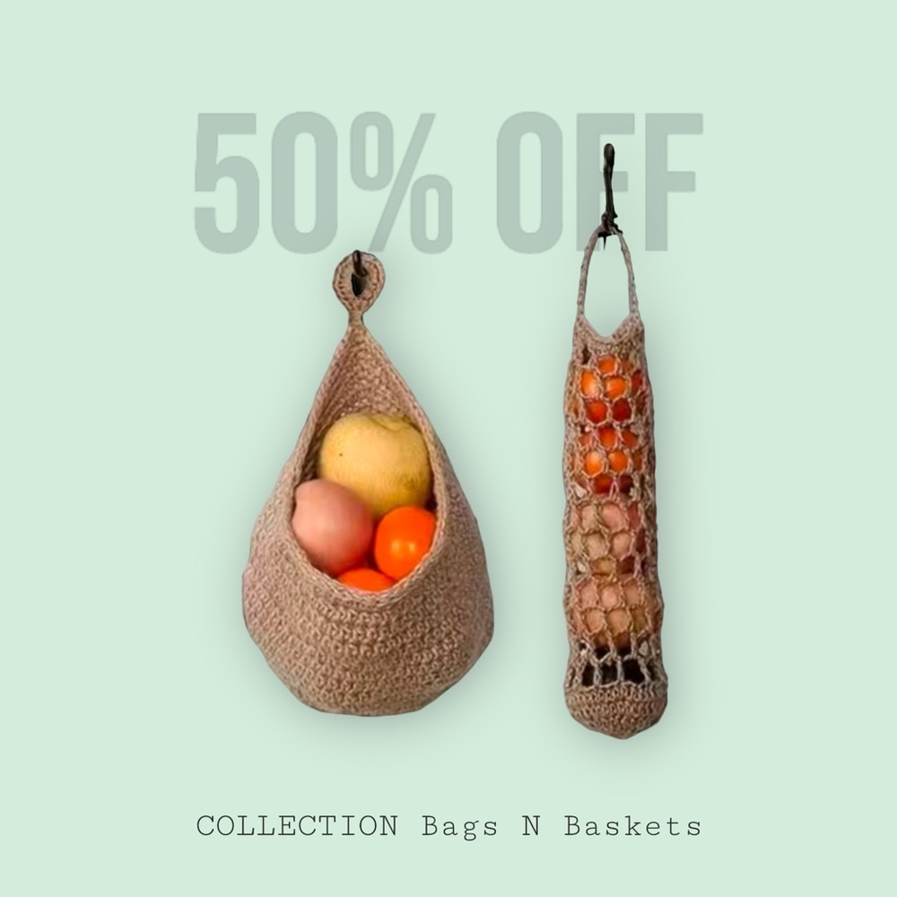 Jute Vegetable Wall Hanging Fruit Basket and Onion/Garlic Bag
